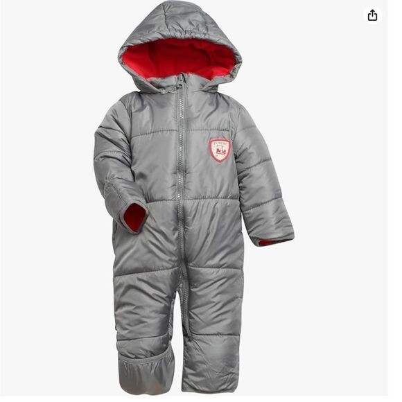 NWT iXtreme Baby Boy's Snow Pram Infant Hooded Bodysuit Bunting Snowsuit 9-12 M - Picture 1 of 13